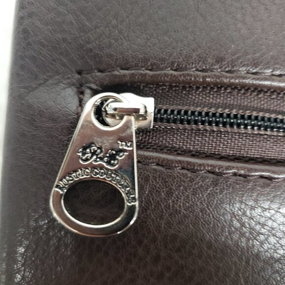 Rustic Couture Wristlet Wallet Grunge Punk Studded Maroon Brown - Picture 12 of 15